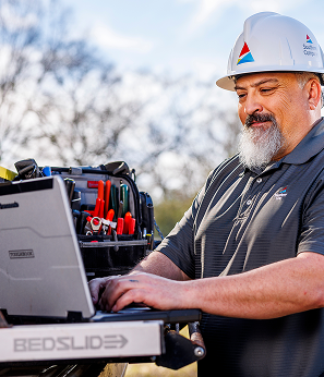 Utility Worker with Mobile Computer